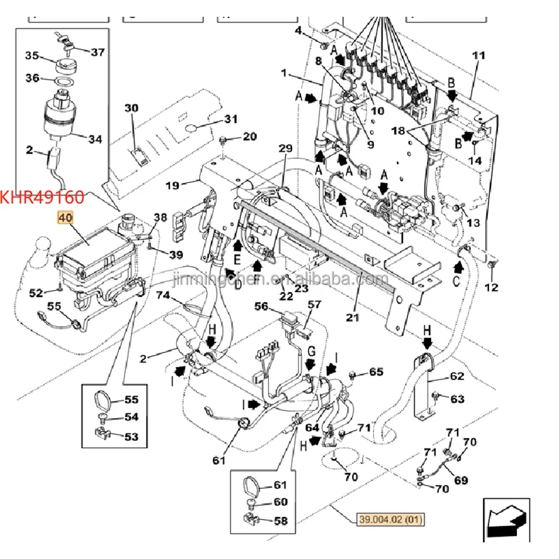 Original   Excavator Parts Instrument Panel for SH80-6B LBX80 KHR49160