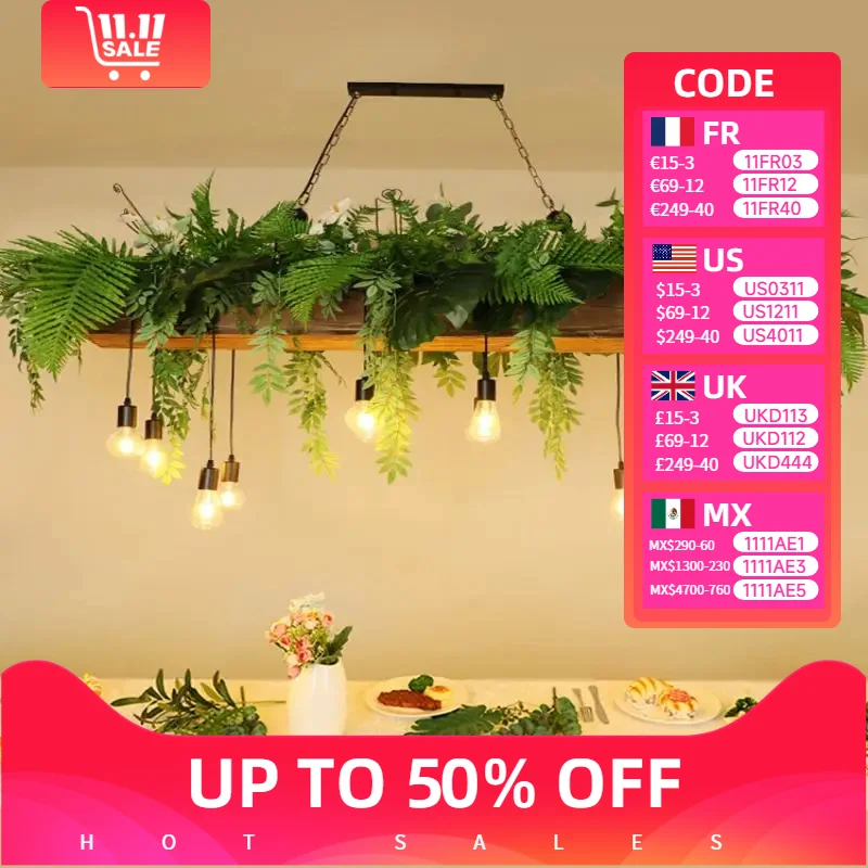 

Bar Hanging Chandeliers Creative Restaurant Pendant Light Living Dining Table Room Home Decoration Bedroom Courtyard Plant Lamps