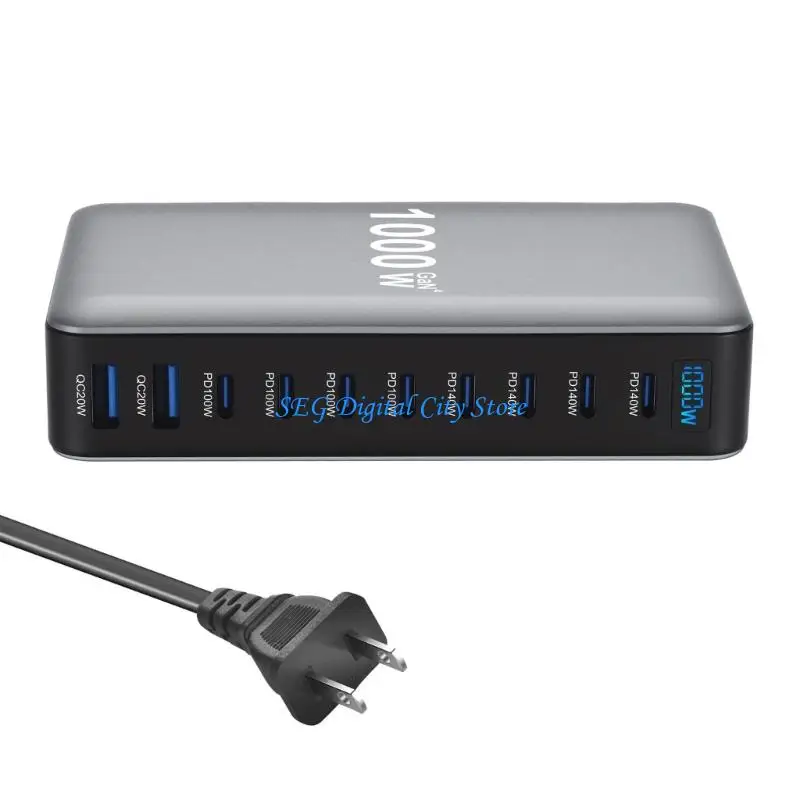 U75B 1000W Multiitores USB C Função carregamento rápido desktop USB para casa