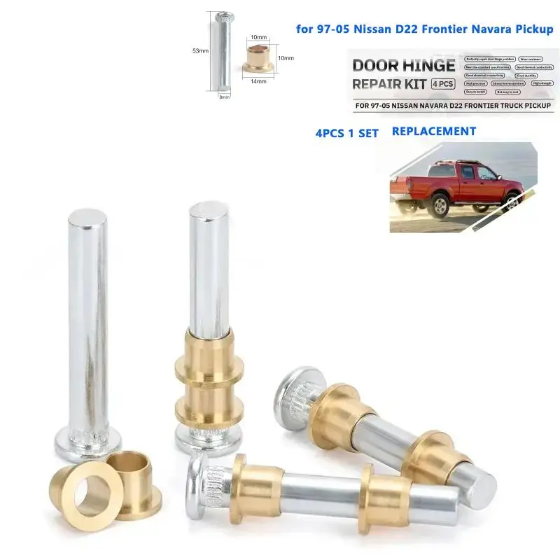 Car Door Hinge Pins Bushing Repair Assembly Kit Corrosion Resistant High Strength for 1997-2005  Navara