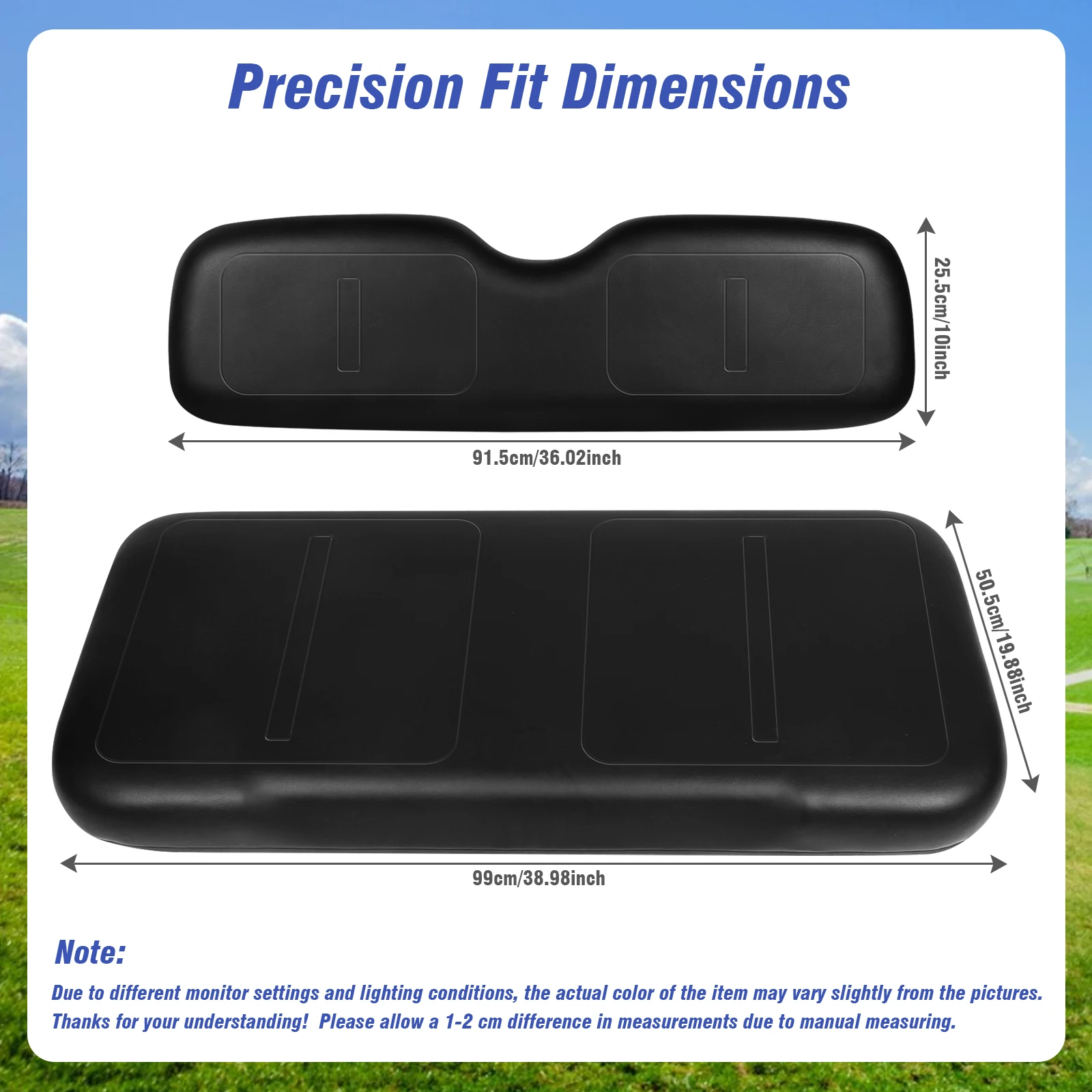 Golf Cart Front Seat Cushion Front Seat Back and Seat Bottom Cushion Replacement Assembly for EZGO Medalist TXT 1994-2013 Models