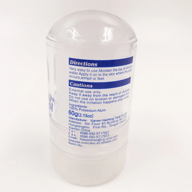 100% Nuovo 60g allume stick deodorante stick antitraspirante stick allume cristallo deodorante ascellare rimozione femmina maschio
