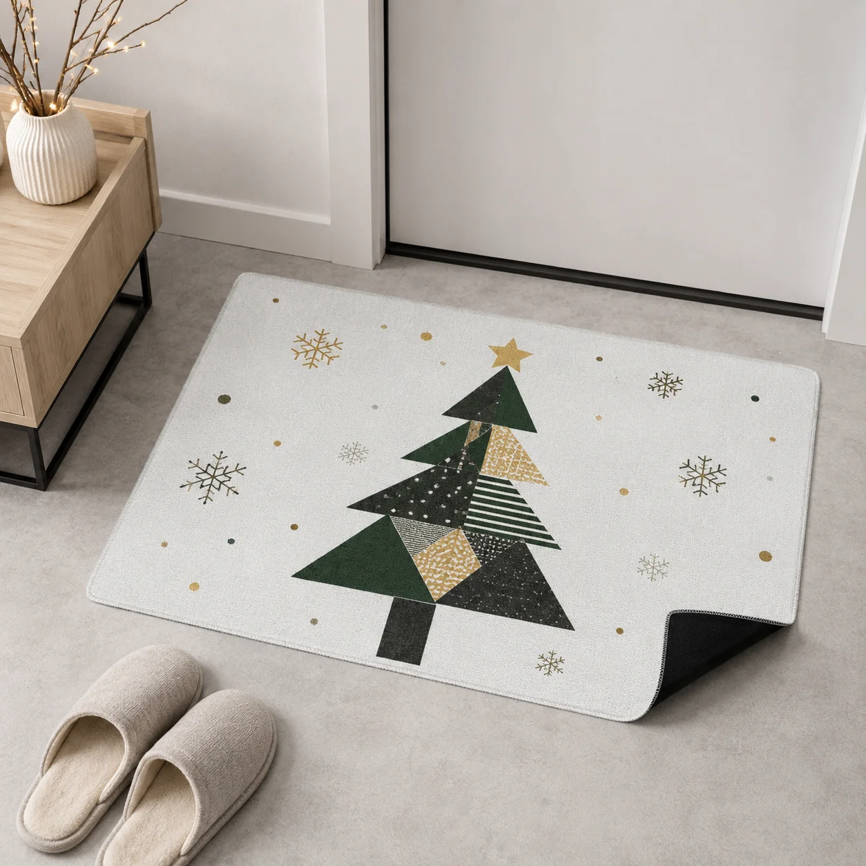 Custom Personalized Doormat Nordic Reindeer Christmas Decor Rugs Polyester Wear Resistant Mats for Farmhouse Entryways