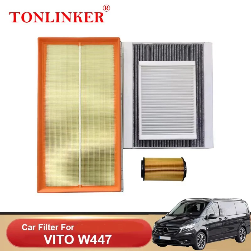 TONLINKER Cabin Air Filter Oil Filter For W447 2014-2020 2021 2022- 109 111 114 116 119 121 180 250 CDI