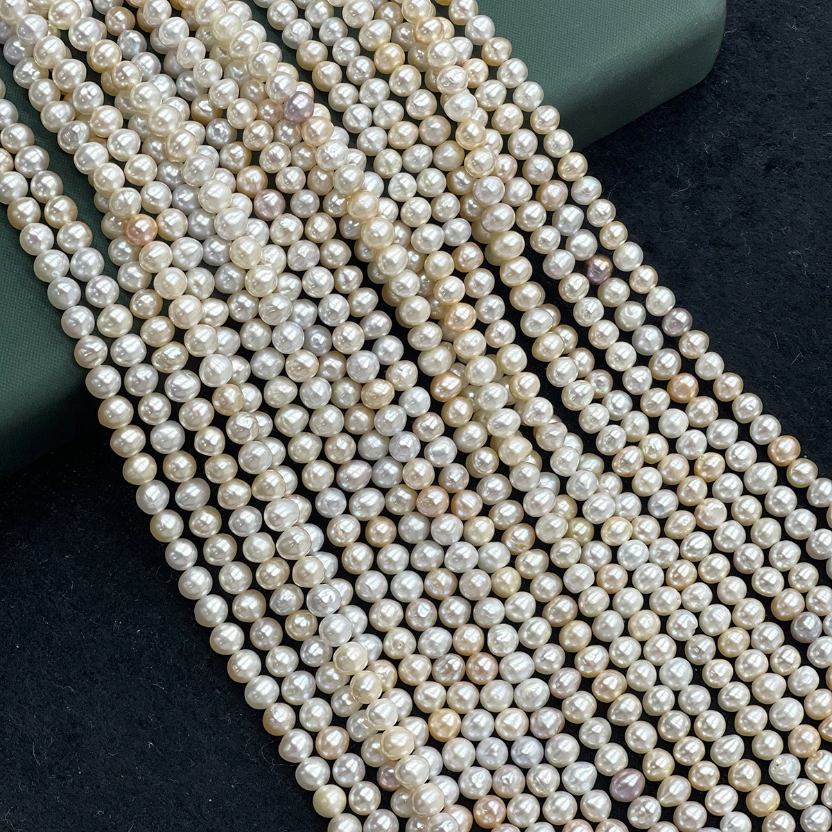 Natural Freshwater Pearl Light Candy-Colored Strung Bead Make Supplies Necklace Bracelet Jewelry Earring Accessories Size 5–6 mm