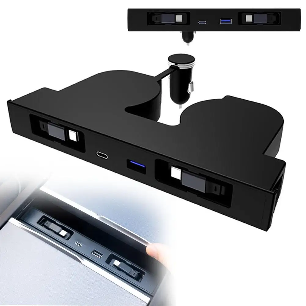 

for Tesla Highland 2025 Hub Adapter Accessories - USB Charging Dock For Center Console With Multi-Device Fast Charging N0G2