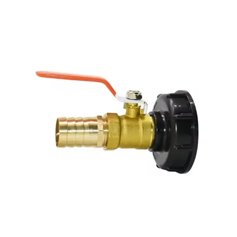 ABRU-For Garden Irrigation And Home Plumbing Brass Hose Connector Valve S60 To 25Mm For 1000L IBC, Water Pipe Adapter