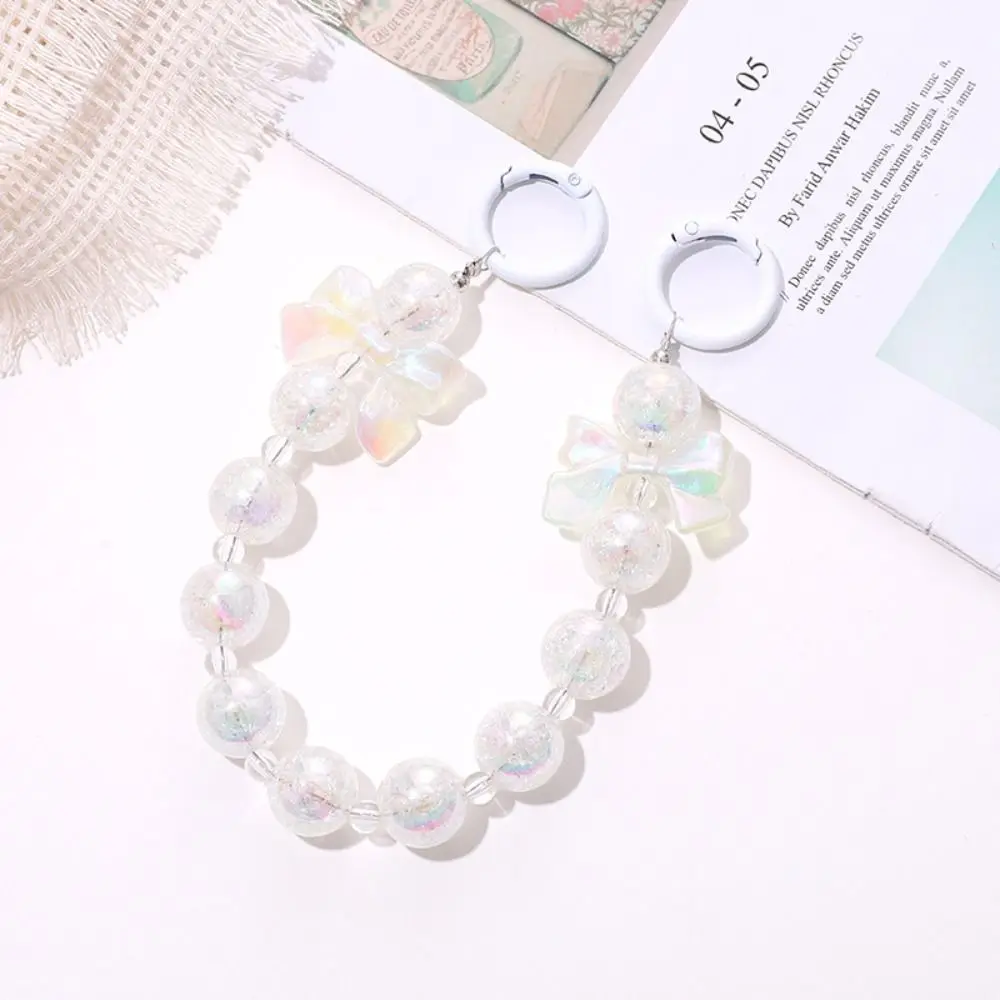 Simple Acrylic Burst Bead Chain Keyring Gradient Detachable Phone Lanyard Colorful Bag Chain Strap Bag Accessories