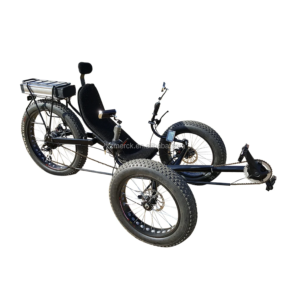 Free Door to  Shipping 3 Wheel Adults Outdoor Sports Foldable Fat Tyre Recumbent Trike Electric Pedal Assist Drift Tricycle