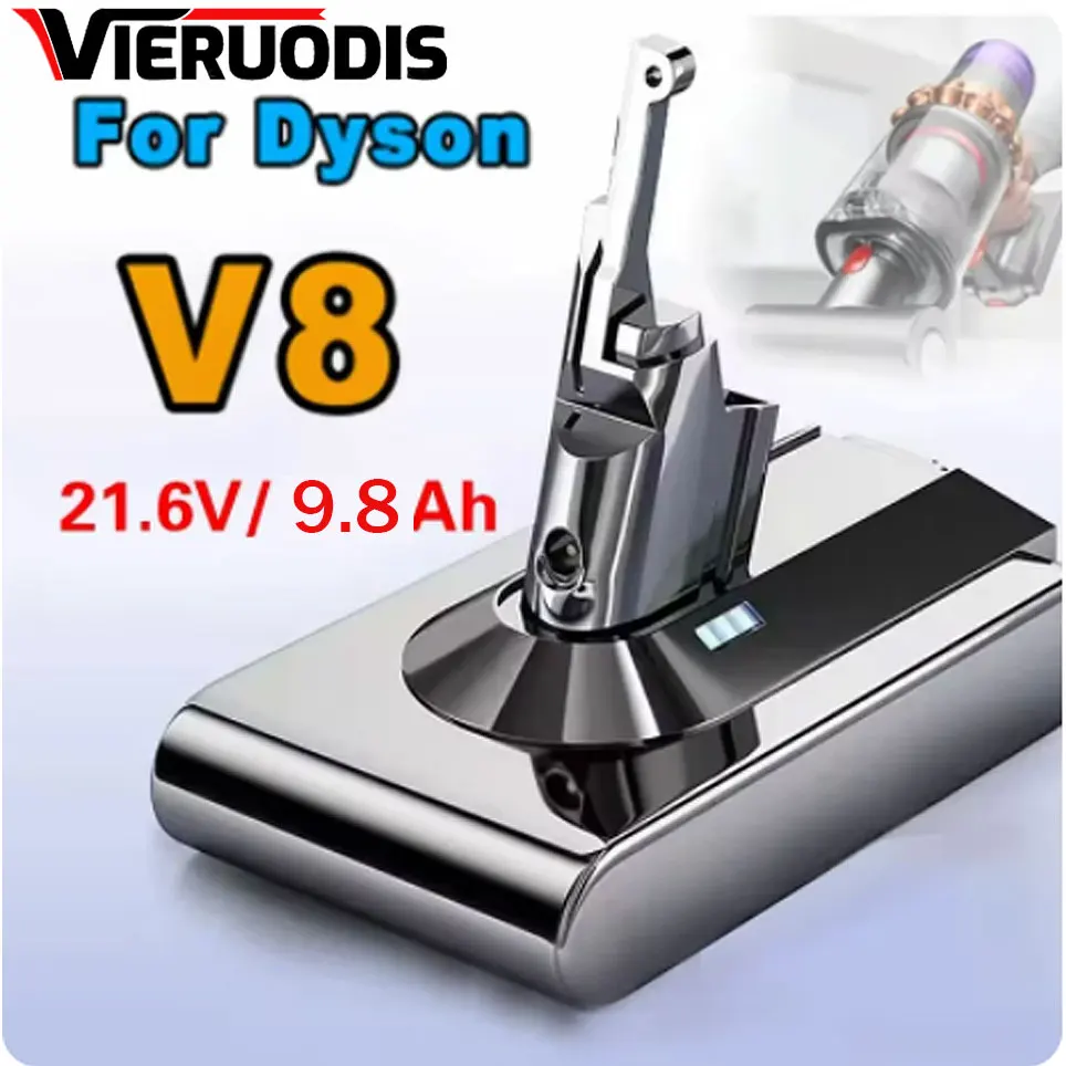 Batería de repuesto para Dyson V8, 9800mAh, 21,6 V, para aspiradora de mano Dyson V8 Absolute sin cable, batería Dyson V8