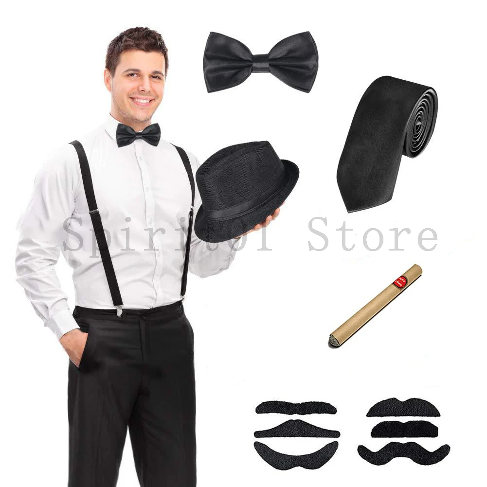 Costumes de Cosplay pour hommes, accessoires d'halloween des années 20 2022, Costume Gatsby Gangster, Panama, chapeau Fedora, 1920