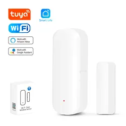 Tuya WiFi czujnik do okien drzwi inteligentna kontrola życia WiFi czujnik drzwi czujnik kontaktowy czujnik magnetyczny działa Alexa Google Home Voice