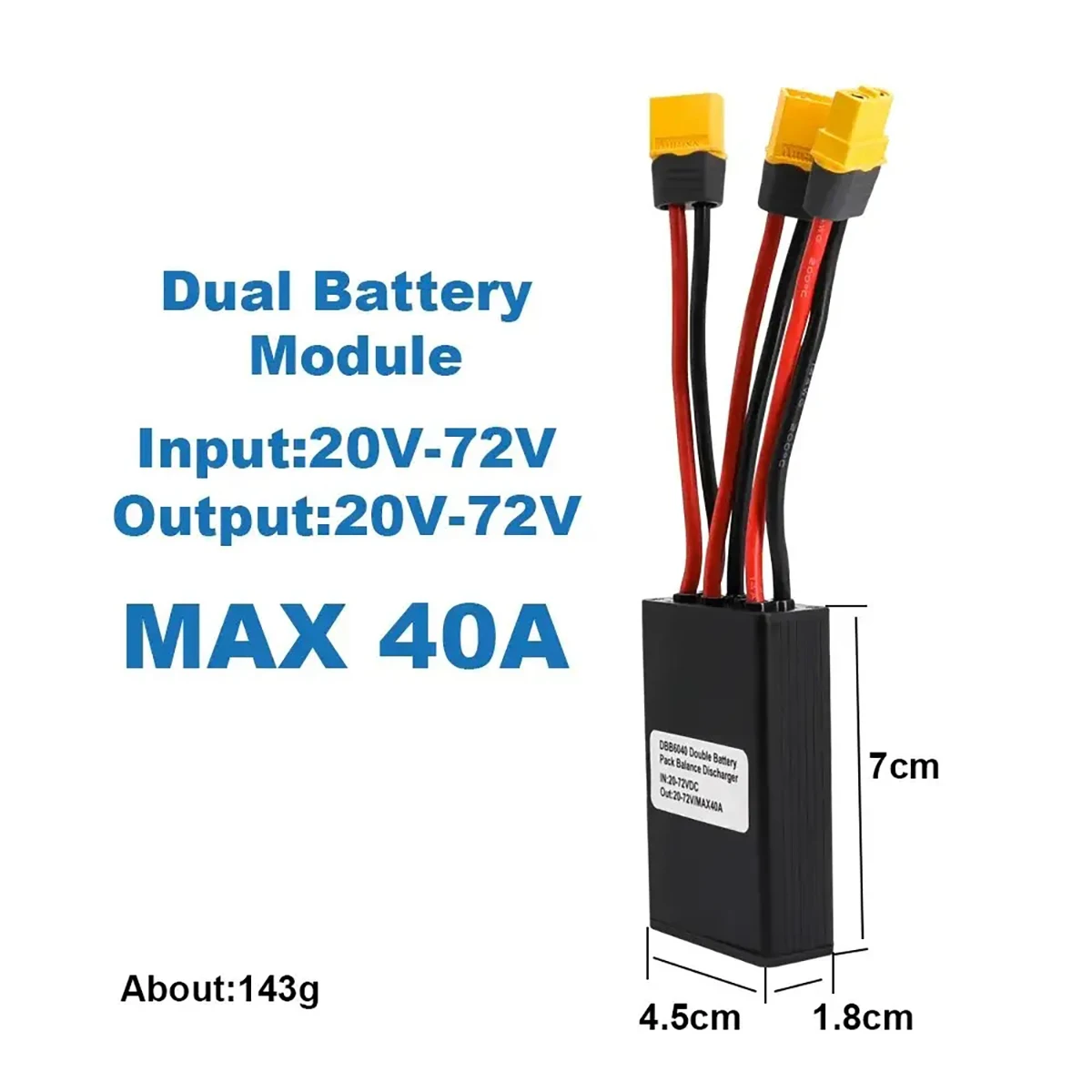 Double Battery Discharge Converter For E-bike 20A 30A 40A Dual Battery Pack Switch Balancer 24-72VDC