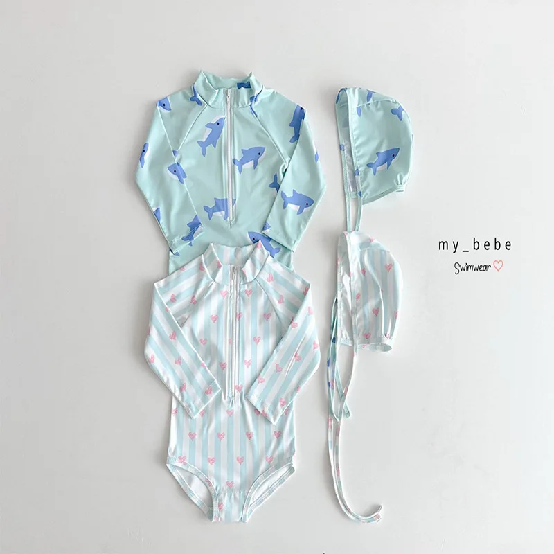 Children's Swimsuit Boys and Girl Long Sleeved Quick Drying Girls' Cute Swimsuit Princess Kids Rompers