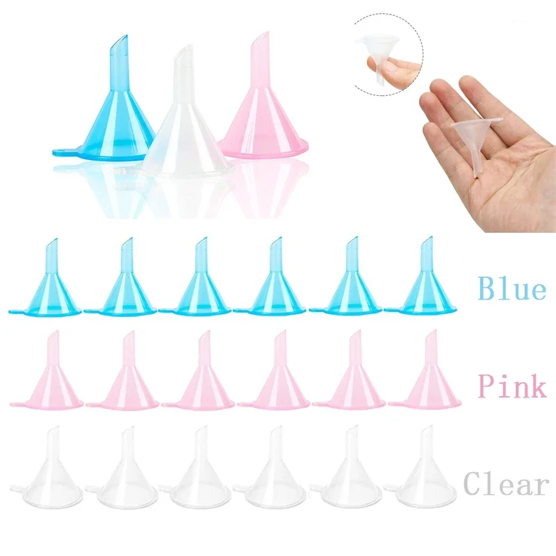 50Pcs Reusable Mini Clear Funnel Lab Vial Kitchen Food-Grade Plastic Liquid Dispenser Tools For Perfume Essential Oils Sand Art