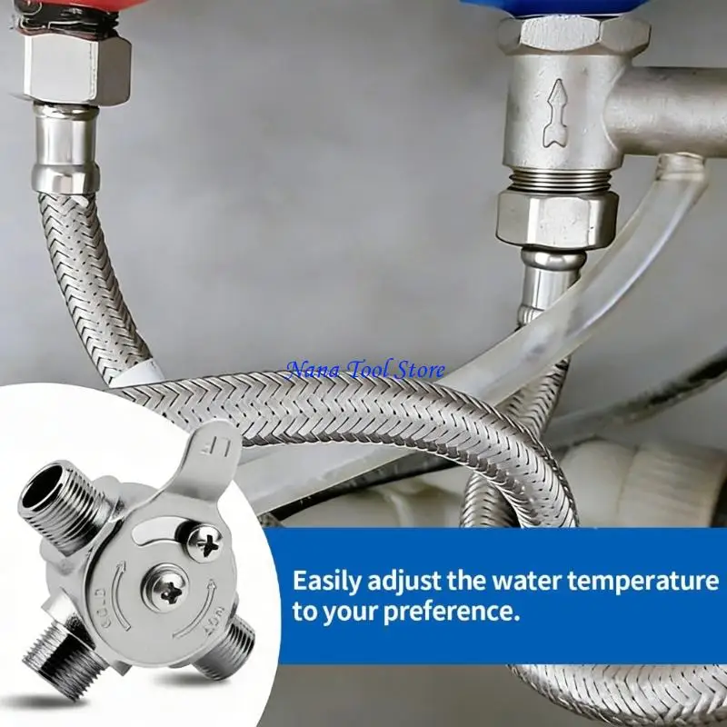31GJ Under Counter Water Mixing Valves Stainless Steel Manual Adjustable Mixing Valves Easy to Use for Kitchen Bathroom Sink