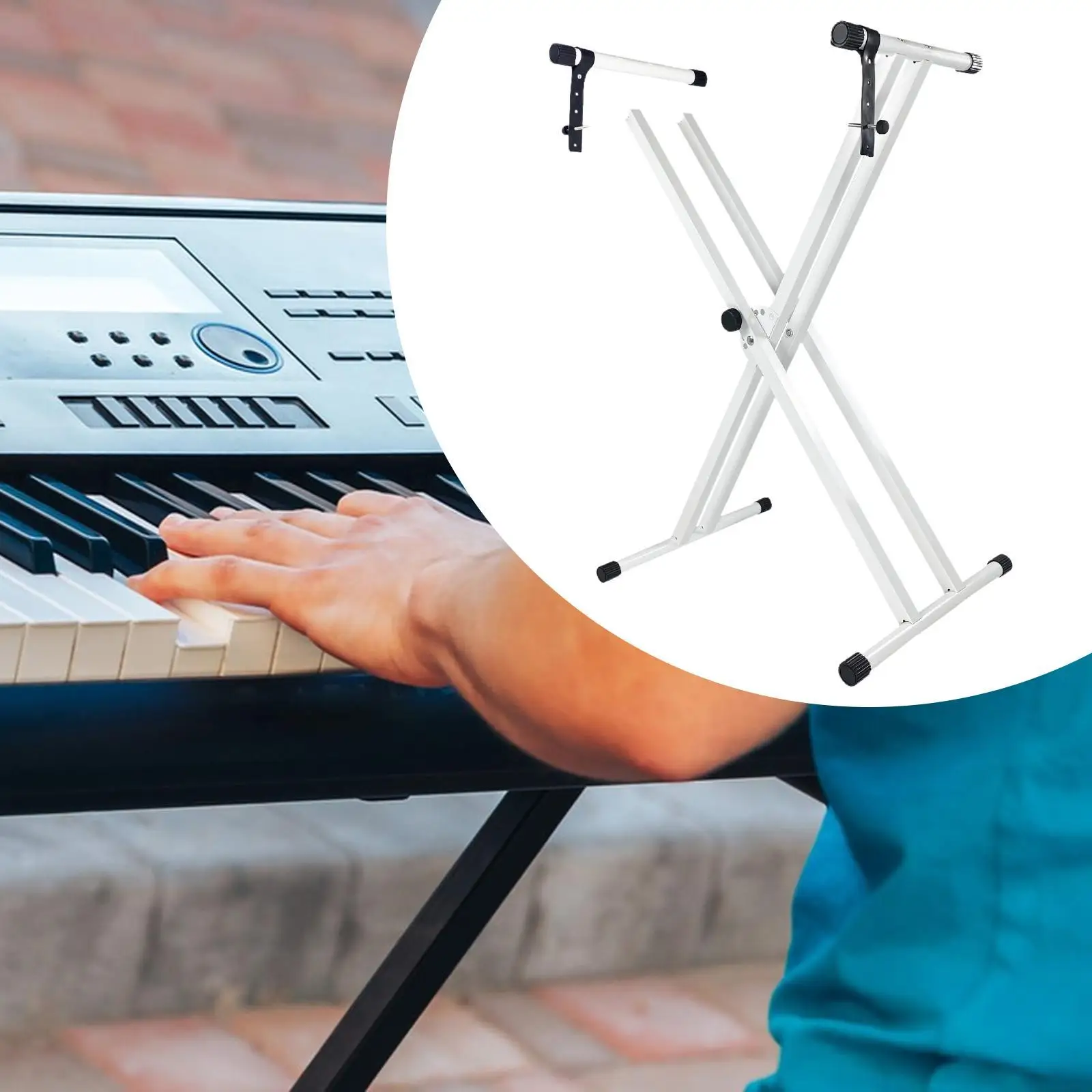 Keyboard Stand Height Adjustable Piano Rack for Travel Beginner Performance