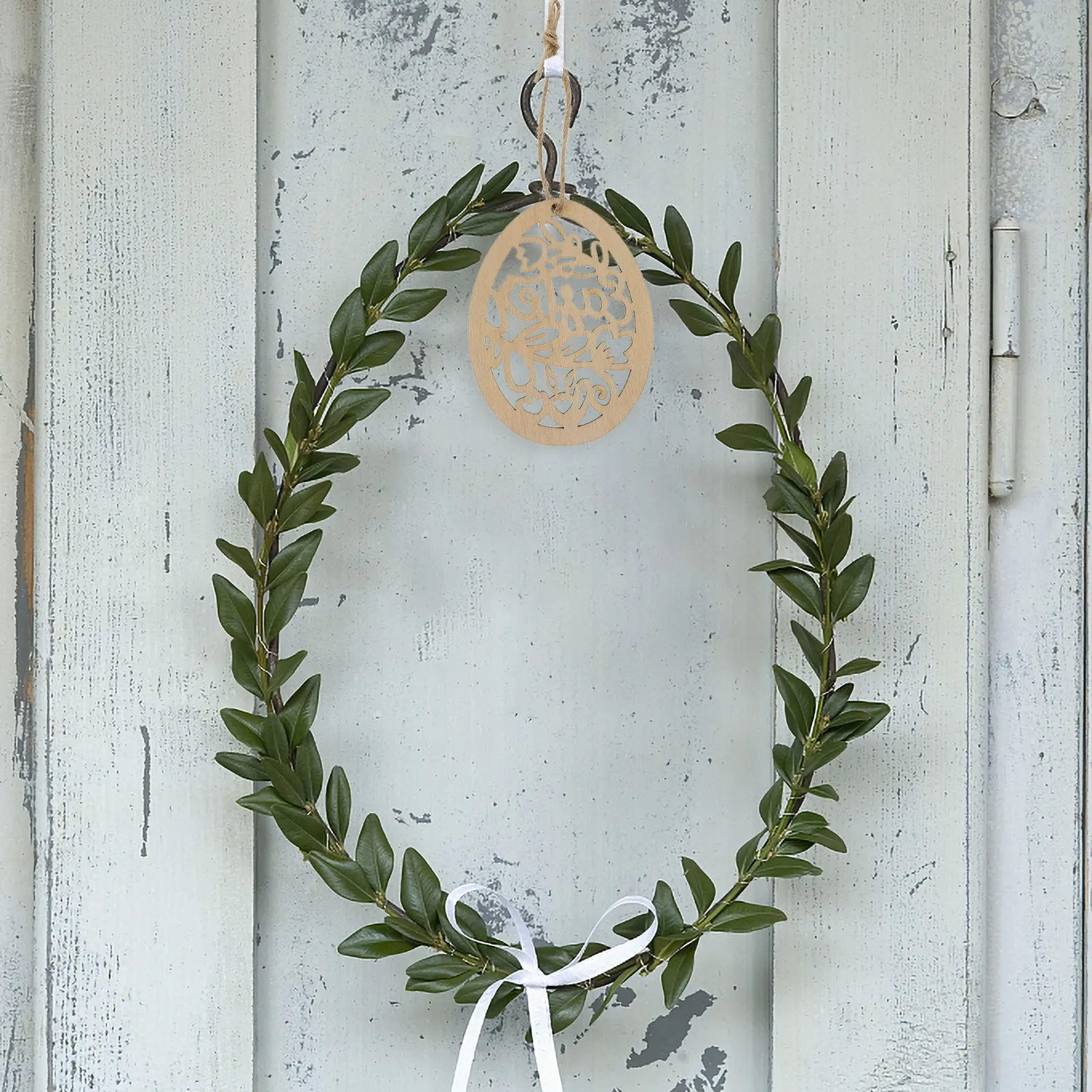 

48Pcs Easter Wooden DIY Wood Slices Unfinished Hangable Decorations for Party Favors Wall Window Door Lightweight Smooth Surface