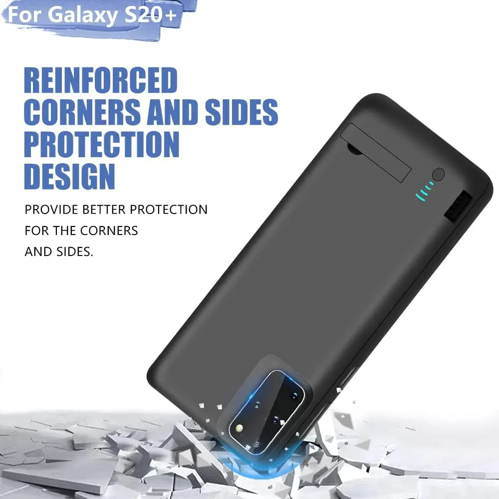 6000mAh Portable Smart Charging Cover for Samsung Galaxy S20 Plus/S20+ Power Bank Rechargeable Extended Battery Charger Case