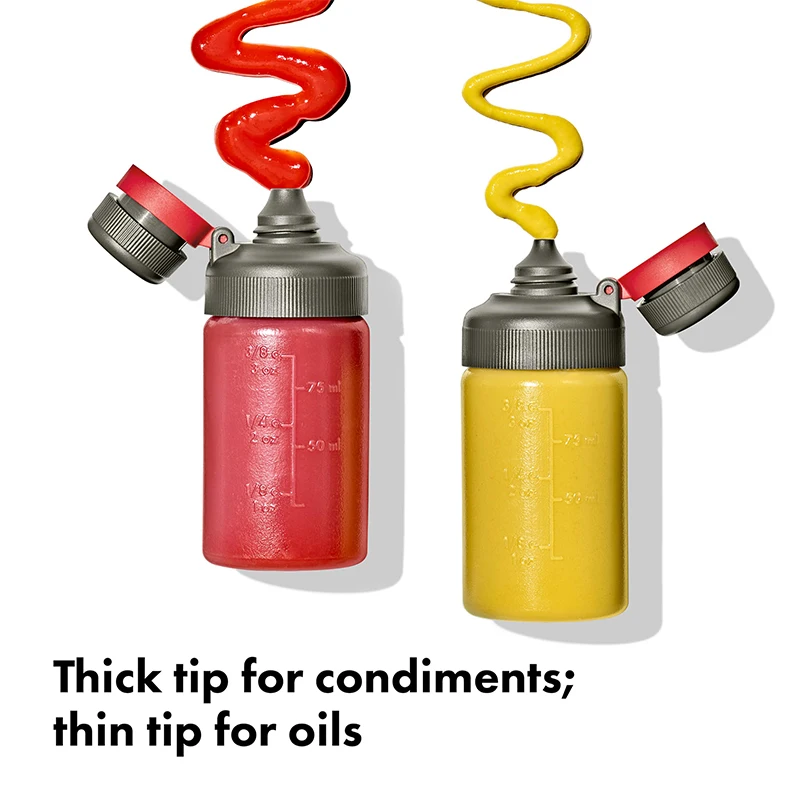 【Q】botella exprimible a prueba de fugas de 3/6oz con escala, juego de salsa para ensalada de cocina, botella de aceite exprimible portátil, contenedor picante para pícnic al aire libre