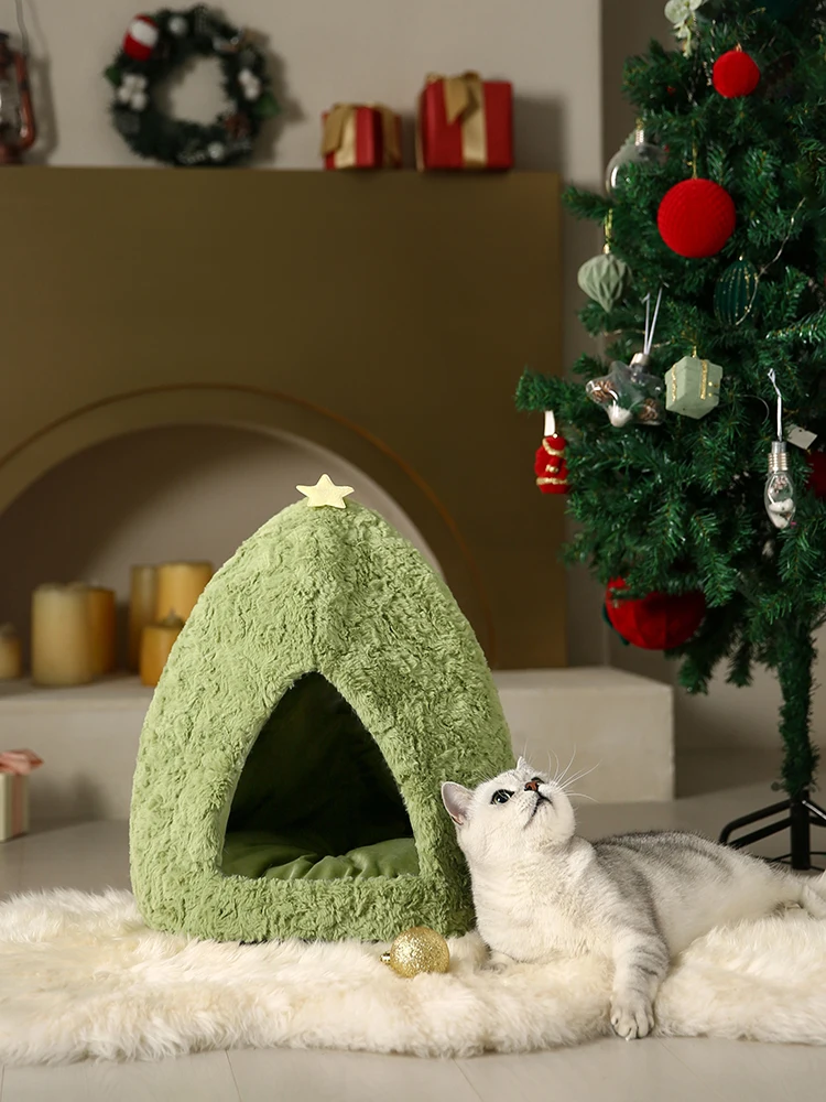 

Pet litter creative cat litter winter warm puppy litter closed cat house