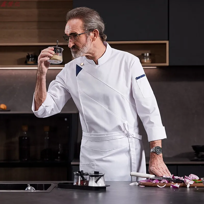 Catering Hotel Restaurant Kitchen Work Uniform Long Sleeve Cake Shop Baker Bakery Waiter Chef Uniform for Men