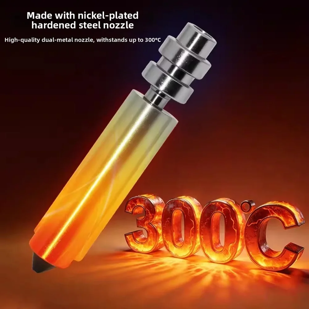 KobraX Vertical Extruder Nozzle Bimetallic Hardened Steel Nickel Plated Heat Resistant Fit 3D Printer- Assembly Repair Tool