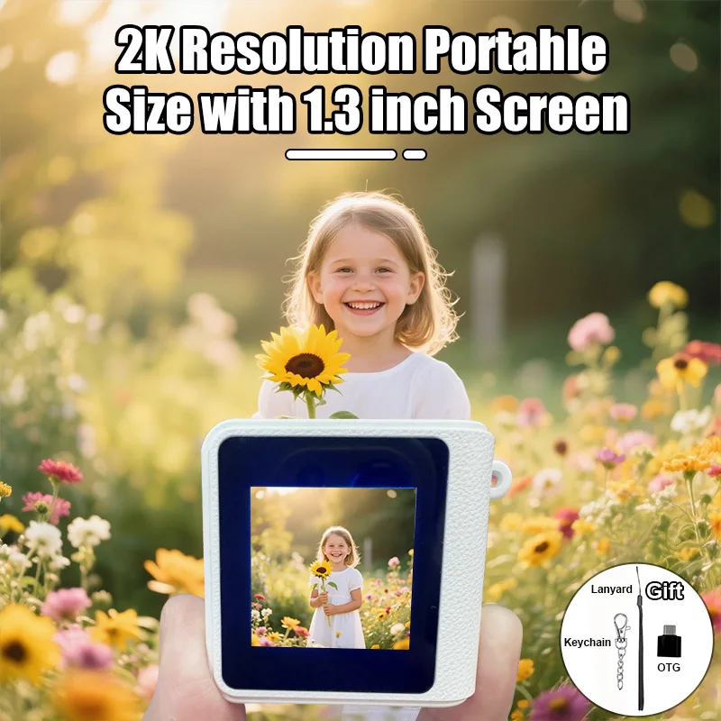 

Mini Keychain Camera 2K Resolution Digital Camera for Kids Micro camera Automatic Loop Video Recording Retro Pocket Camcorder