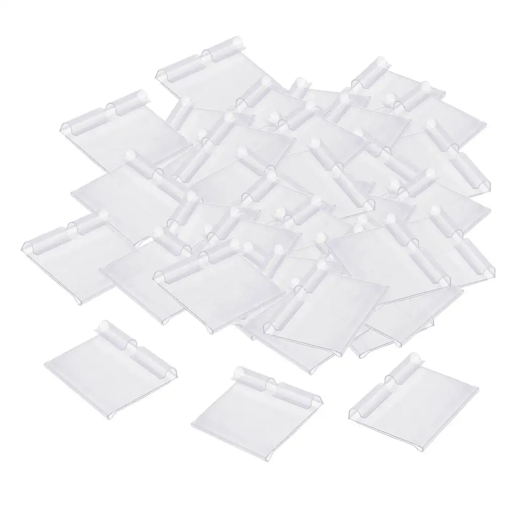 Clear PVC Price Tag Holder Custom Label Display Shelf Clip Organizer for Store Merchandising