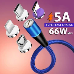 5a magnético usb tipo c cabo sfc para huawei 3a carga rápida para iphone xiaomi samsung oppo micro ímã cabo usb para android