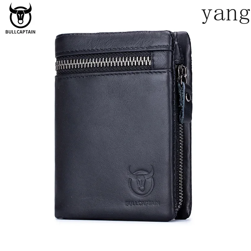 

Genuine Leather Wallet Men's New Men's Cash Clip Bi-fold Coin Purse RFID Blocking Card Holder with Gift Box 03