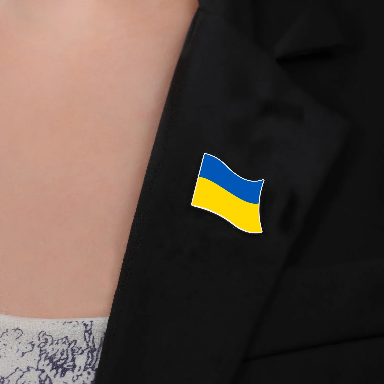Cazador Ukraine Flag Brooch For Women Men Stainless Steel Suit Badge Lapel Pins Trendy Bag Accessories Gift Wholesale 2026 New