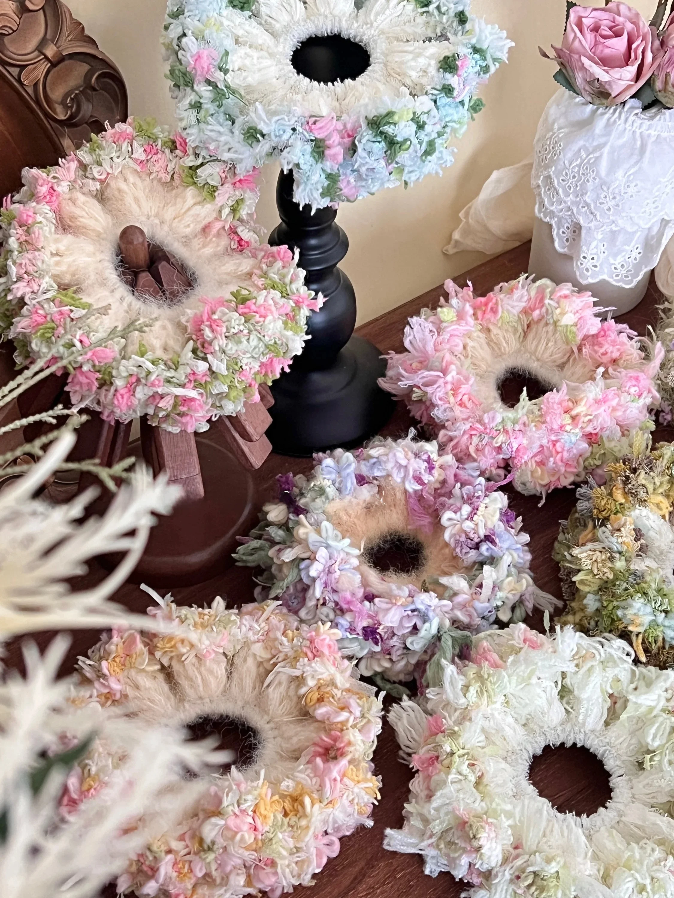 dengd-garden-kit-de-materiais-para-croche-diy-elasticos-de-cabelo-artesanais-estilo-'intestino-grosso'-flores-de-cabelo-per