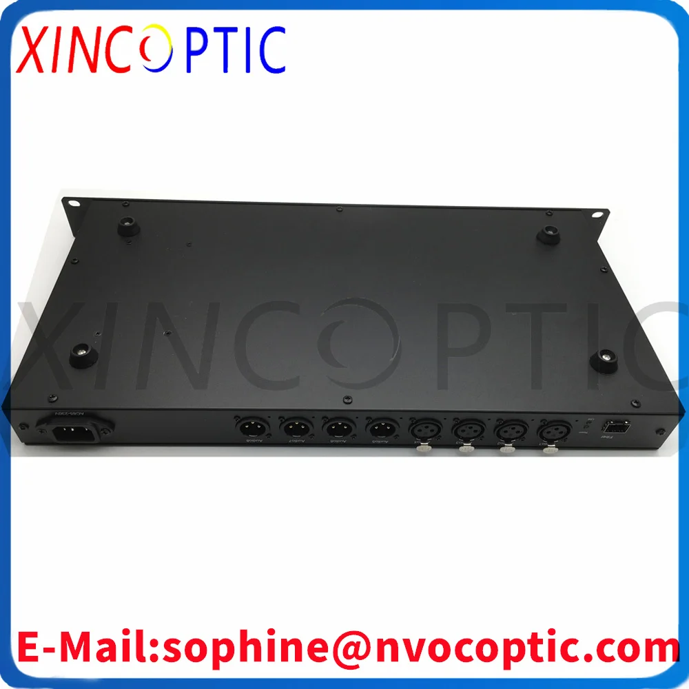 4Ch Bidi  XLR Balance Audio to Fiber SM,BIDI,20km,LC SC FC Connector,19Inch 1U  Rack Mount,UK Charger