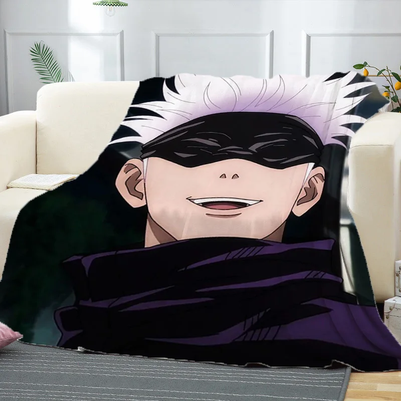 New Jujutsu Kaisen Satoru Gojo Blanket with Warm Throw Blanket for Bed Bedroom Sofa Travel Picnic Blanket Girl Gift Home Textile