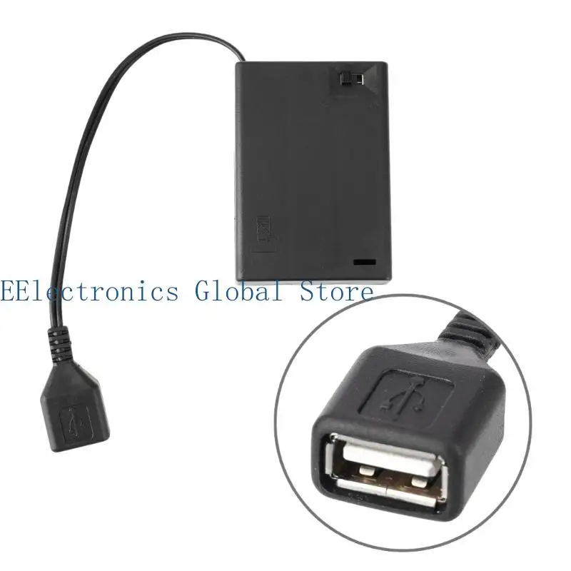 

462B Батарейный отсек AA Корпус для батарей AA с USB-кабелем Чехол для USB-аккумулятора Коробка с 2/3/4/6/8 слотами Батарейный с