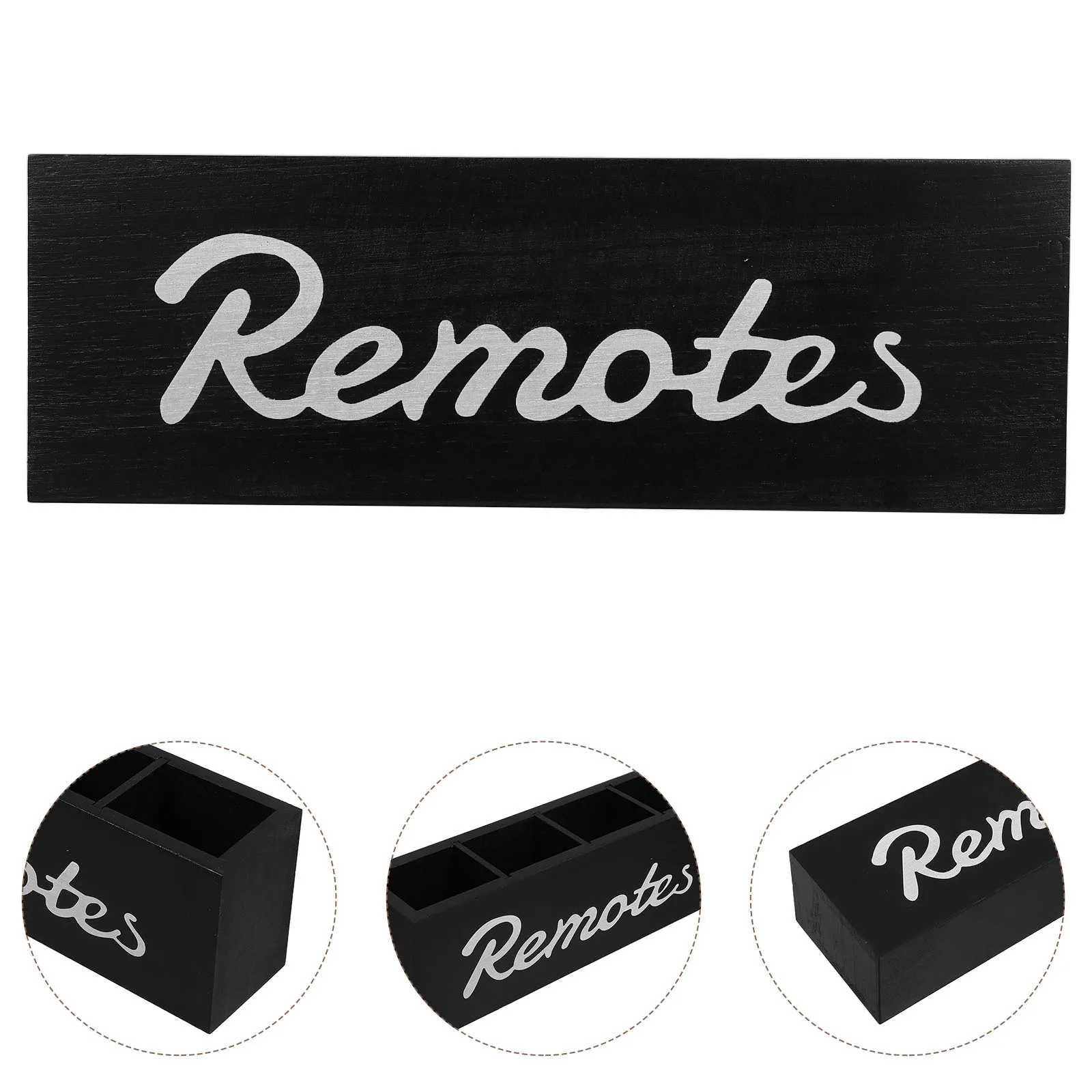 

Деревянный ящик для хранения пульта дистанционного управления, черный держатель для пульта дистанционного управления, настенное крепление, настольный органайзер, держатель для карандашей и ручек для стола, офиса