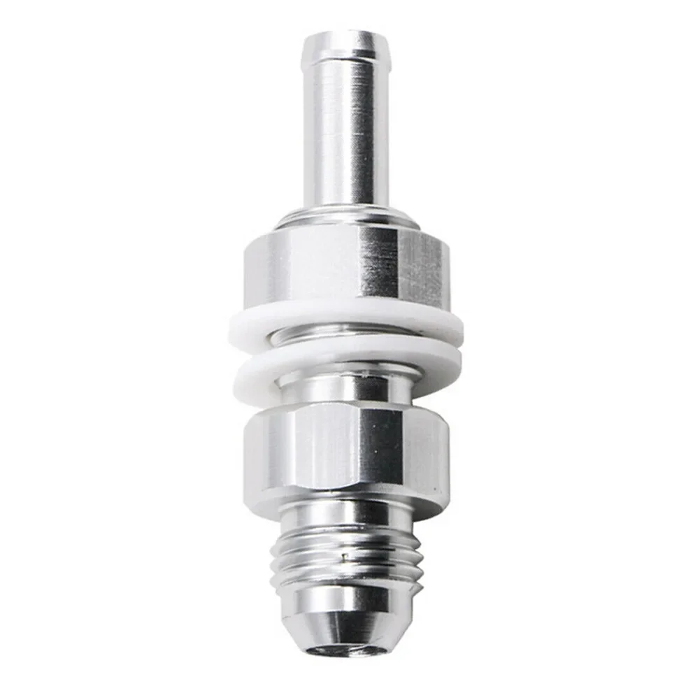 1 X 6AN Male Flare Bulkhead To 5/16 Hose Barb Fuel Tank Fitting Auto Modified Hose Bar Fuel Tank Fitting Silver Accessories