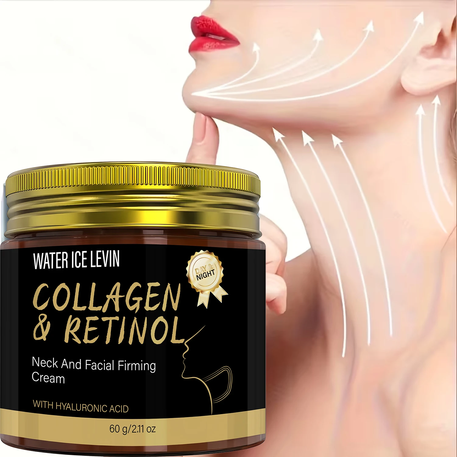Crema Reafirmante de Colágeno y Retinol para Cuello y Rostro. Ácido Hialurónico Hidratación Profunda. Watericelevin: La Elección Perfecta. Absorción Rápida. 60g.