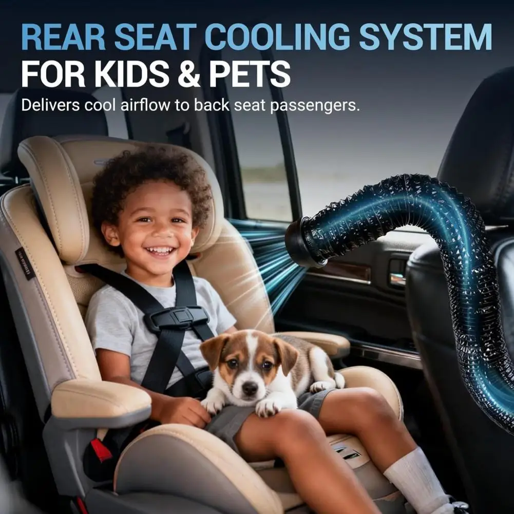 Car Vent Hose with Rotating Nozzle Car Air Duct Extension Portable Car Air Conditioning Ventilation Hose with Usb Air for Suv