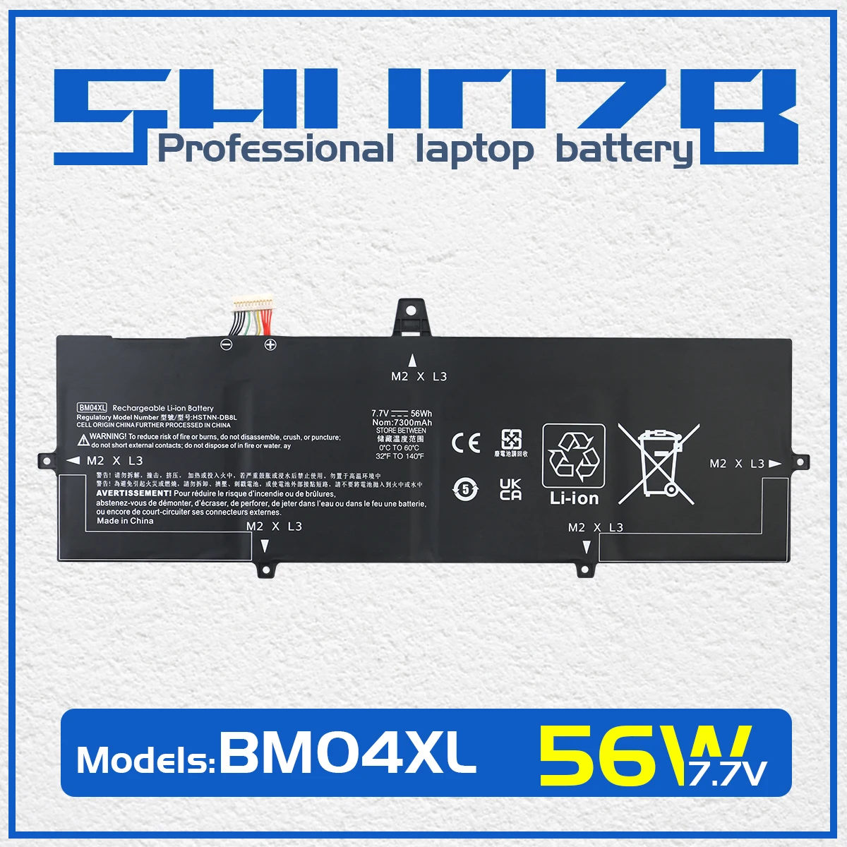 

SHUOZB BM04XL Laptop Battery for HP EliteBook x360 1030 G3 G4 Series HSTNN-DB8L HSTNN-UB7L L02031-541 L02478-855 7.7V 56WH