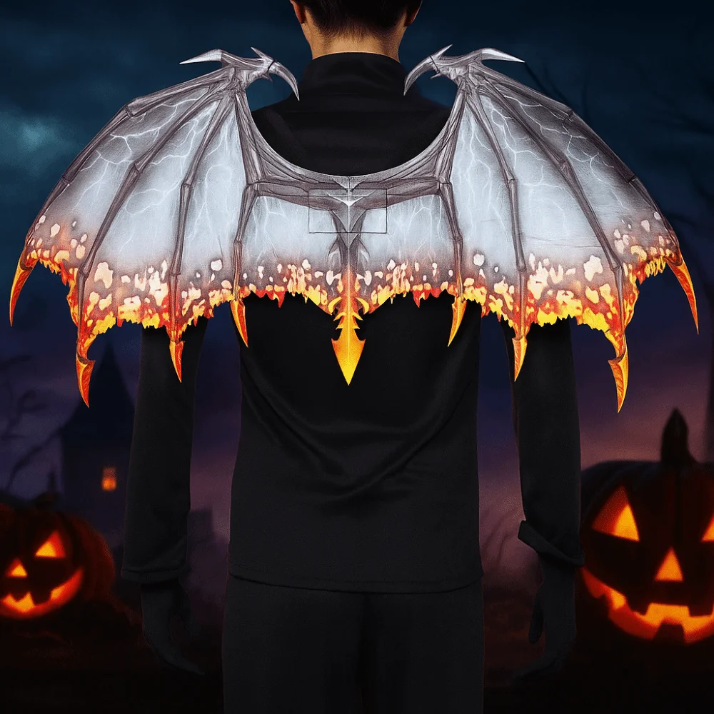

Foldable Halloween Dragon Wing Non-woven Fabric Elastic Band Masquerade Dragon Wing Unisex Universal Cosplay Wing Costume Kids