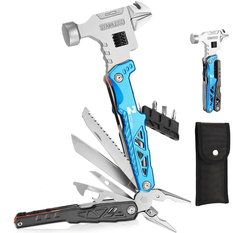 

Multi-purpose Outdoor Wrench Round Head Hammer Pliers Pliers Folding Hammer Emergency Car Mounted Portable Window Breaking Tool