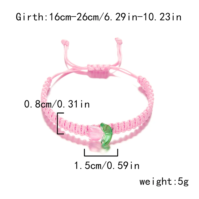 سوار زهرة التوليب من الأكريليك والراتنج الملون للنساء ، أساور مضفرة مصنوعة يدويًا ، إسورة أنيقة ، مجوهرات بسيطة ، هدايا للفتيات