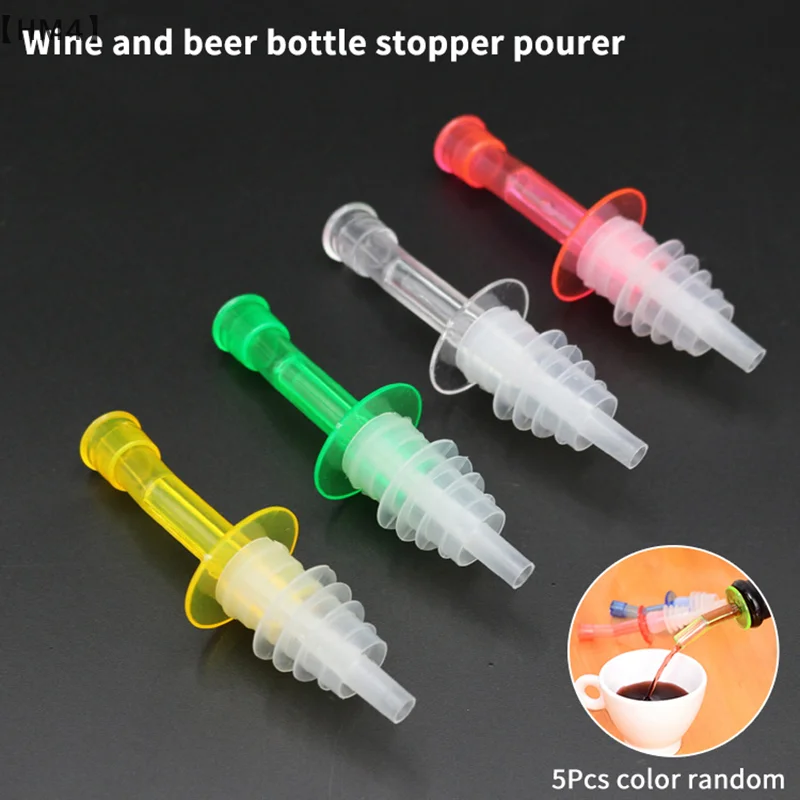 

5Pcs Portable Plastic Measured Liquor Bottle Pourer Shot Bar Pub Wine Cocktail Dispenser Kitchen Home Bar Bartending Tool