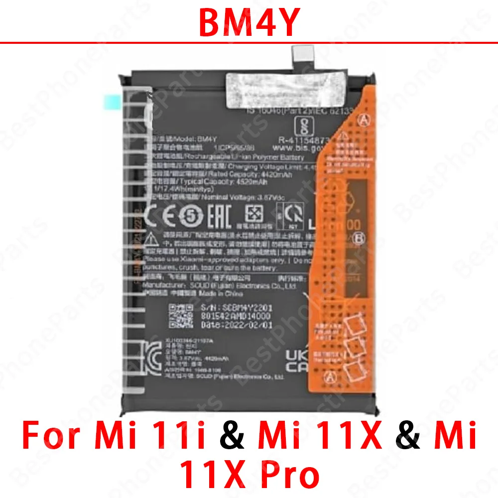 بطارية الهاتف لشاومي Mi 11 11i 11X 11T Lite Pro Ultra 5G 11Lite 11Pro 11XPro 11TPro 11Ultra BM4X BP42 BM55 BM4Y BM59 BM58