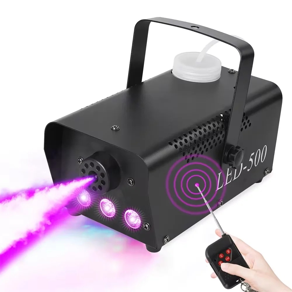 Yiflamefly 500W Smoke Machine Colorful RGB Lamp Bead Fogger Machine Stage Lighting Effect With Remote Control For DJ Disco Party