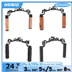 HDRIG Camera ARRI Style Rosette Handgrips Pair Connection With 15mm Rod Clamp Railblock for Sony Canon DSLR Handle Shoulder Rig