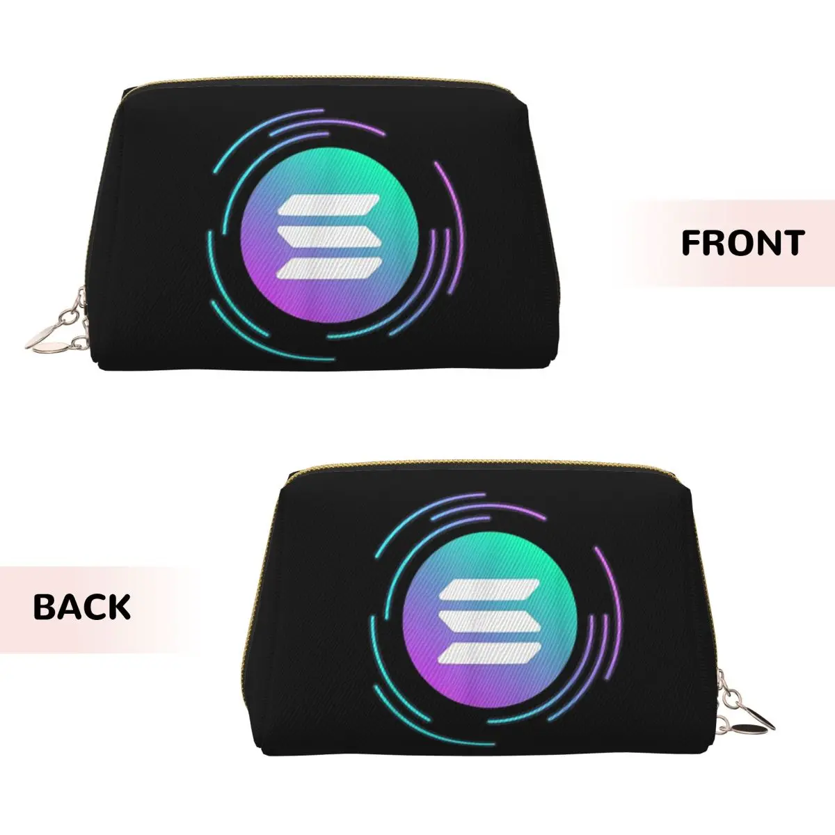 Solana Cryptocurrency - Solana SOL Women Cosmetic Bags Travel Makeup Organizer Pouch Toiletry Storage Dopp Kit Box