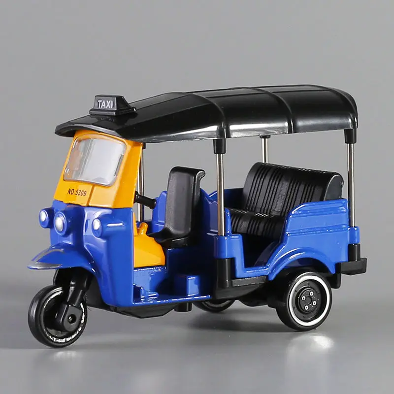 Alloy Thai Tricycle Model, Taxi Model, Simulated Motorcycle, Tabletop Decoration, Collection Display, Boy, Adult Gift